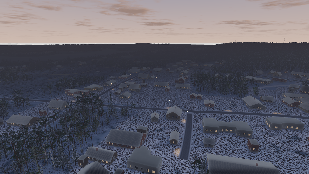 Polar night: midday twilight with the sun below the horizon.